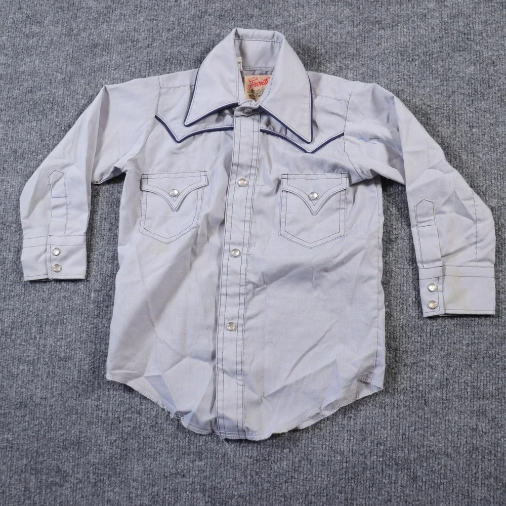 Vintage Frontier Cowboy Pearl Snap Shirt Embroidered Western Country 3T Kids